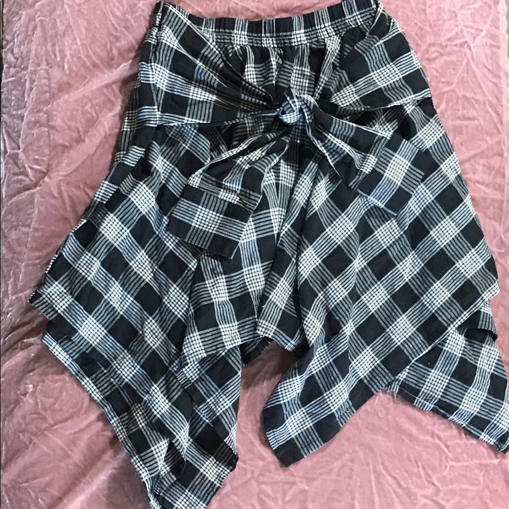 Flannel Tie Front Skirt